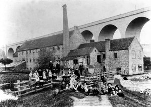 Hoobrook molen en viaduct, Kidderminster, 1905