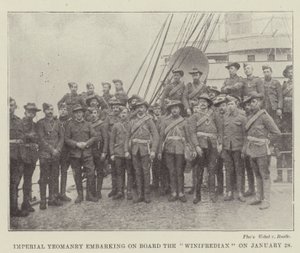 Imperial Yeomanry aan boord van de Winifredian op 28 januari door English Photographer