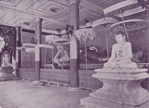 Binnen in de Pagode, Rangoon