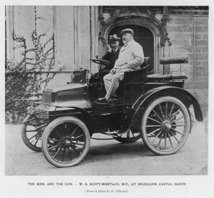 Koning Edward VII met de MP, W E Scott-Montagu, bij Highcliffe Castle, Hampshire door English Photographer