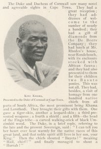 Koning Khama, voorgesteld aan de Hertog van Cornwall in Kaapstad door English Photographer