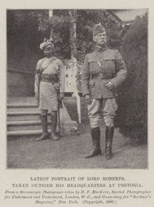 Laatste portret van Lord Roberts, genomen buiten zijn hoofdkwartier in Pretoria door English Photographer