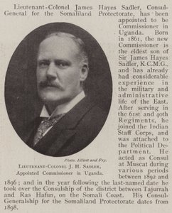 Luitenant-kolonel J H Sadler, benoemd tot commissaris in Oeganda door English Photographer