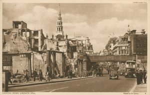 Kijkend naar beneden Ludgate Hill, Londen door English Photographer