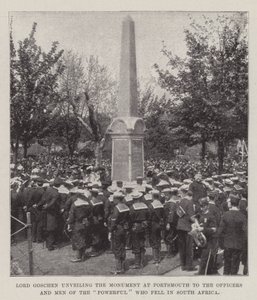 Onthulling van het Monument in Portsmouth voor de Officieren en Mannen van de Powerful die vielen in Zuid-Afrika door English Photographer