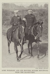 Lord Wolseley en Sir Redvers Buller terugkerend van de manoeuvres