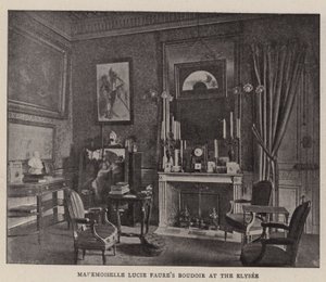 Het boudoir van juffrouw Lucie Faure in het Elysee door English Photographer