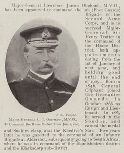 Generaal-majoor L J Oliphant, MVO, om het thuisdistrict te commanderen vanaf 1 januari 1903 door English Photographer