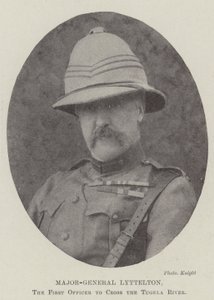 Generaal-majoor Lyttelton, de eerste officier die de Tugela-rivier overstak door English Photographer