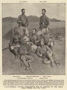 Generaal-majoor Symons, bevelhebber van de 1e Divisie van de Tirah Veldmacht, en zijn Staf door English Photographer