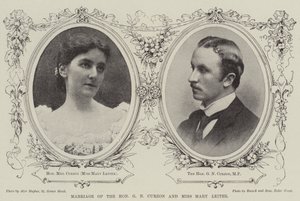 Huwelijk van de Eerwaarde G N Curzon en Miss Mary Leiter