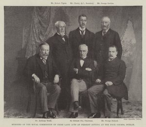 Leden van de Koninklijke Commissie over de Ierse Landwetten, momenteel zittend in de Four Courts, Dublin door English Photographer