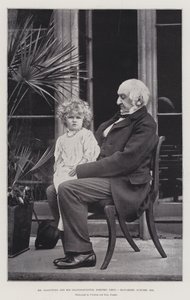 Meneer Gladstone en zijn kleindochter, Dorothy Drew, Hawarden, oktober 1893 door English Photographer