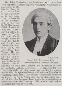 De heer J F P Rawlinson, QC, nieuwe commissaris van de Universiteit van Cambridge