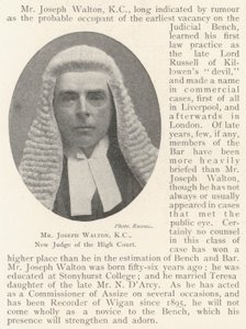 Mr Joseph Walton, KC, nieuwe rechter van het Hooggerechtshof door English Photographer