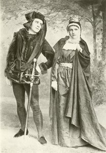 Mr R Mansfield en Miss B Cameron als Richard III en Lady Anne (gravure) door English Photographer