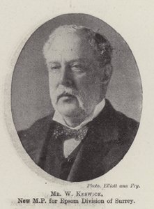 Mr W Keswick, nieuw parlementslid voor Epsom Division van Surrey door English Photographer