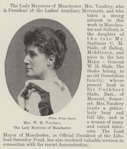 Mrs W H Vaudrey, de Lady Mayoress van Manchester