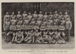 Op naar het front, bekwame telegrafisten van de 24e Middlesex Rifle Volunteers, Army Post Office Corps door English Photographer