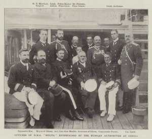 Officieren van HMS Melita vermaakt door de Russische autoriteiten in Odessa door English Photographer