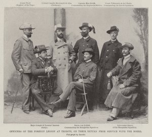 Officieren van het Vreemdelingenlegioen in Triëst, bij hun terugkeer van dienst bij de Boeren door English Photographer