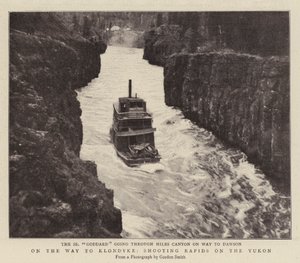 Op weg naar Klondyke, stroomversnellingen schieten op de Yukon