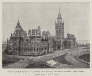 Opening van het Canadese parlement op 16 maart, de parlementsgebouwen, Ottawa door English Photographer