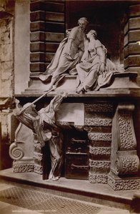 Ansichtkaart met een afbeelding van het monument voor Lady Elizabeth Nightingale door English Photographer