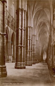Ansichtkaart met een afbeelding van het zuidpad van Westminster Abbey door English Photographer