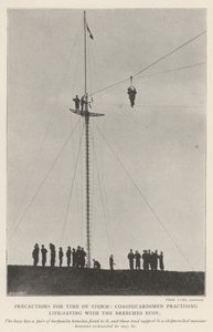 Voorzorgsmaatregelen voor Stormtijd, Kustwachters oefenen Levensredding met de Breeches Buoy door English Photographer