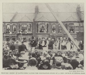 Prinses Henry van Battenberg legt de eerste steen van een nieuwe kerk in Kensal Rise door English Photographer