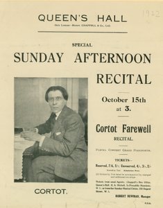 Programma voor Cortot Afscheidsrecital