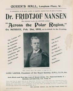 Programma voor Dr. Fridtjof Nansen lezing, Over de Poolregio door English Photographer