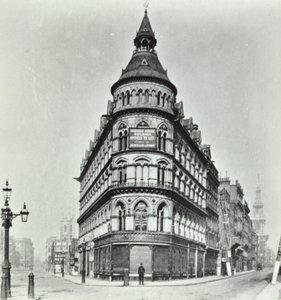 Queen Victoria Street, Mansion House Street hoek van Poultry en Queen Victoria Street, Londen, 1880