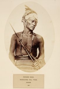 Rengma Naga, Plunderende Heuvelstam, Assam, uit Het Volk van India, door J. Forbes Watson, gepubliceerd 1868 door English Photographer