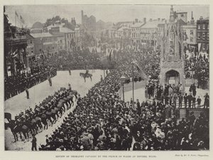 Review van Yeomanry Cavalry door de prins van Wales in Devizes, Wilts door English Photographer