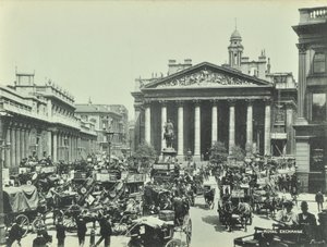 Royal Exchange, Threadneedle Street, City of London, 1890 door English Photographer