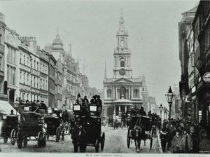 Saint Mary-le-Strand, Strand, Westminster: oostwaarts naar Saint Mary-le-Strand, 1895 door English Photographer