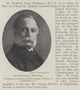 Sir Frederic L Robinson, aftredend als vicevoorzitter van de Raad van Binnenlandse Belastingen door English Photographer