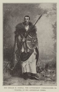 Sir Gerald H Portal, de regeringscommissaris naar Oeganda, in zijn Abessijnse kleding door English Photographer