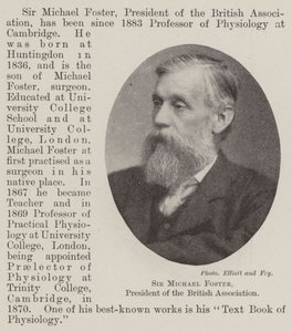 Sir Michael Foster, voorzitter van de British Association