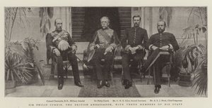 Sir Philip Currie, de Britse Ambassadeur, met Drie Leden van zijn Staf door English Photographer