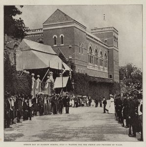 Speech Day op Harrow School, 7 juli, wachtend op de prins en prinses van Wales door English Photographer