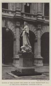 Standbeeld van Hare Majesteit de Koningin door Hamo Thornycroft, RA, bij de Royal Exchange, onthuld op 20 juni