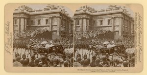Stereografische afdruk van het diamanten jubileum van koningin Victoria door English Photographer