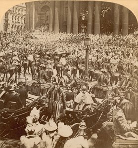 Stereografische afdruk van het diamanten jubileum van koningin Victoria door English Photographer