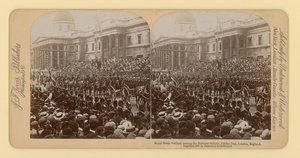 Stereografische afdruk van het diamanten jubileum van koningin Victoria door English Photographer