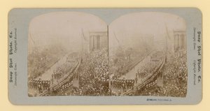 Stereoscopische afdruk van het diamanten jubileum van koningin Victoria, 28 juni 1897 door English Photographer