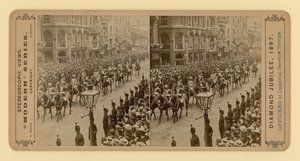 Stereoscopische afdruk van het diamanten jubileum van koningin Victoria, 28 juni 1897 door English Photographer