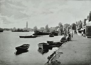 Strand-on-the-Green, Hounslow: algemeen uitzicht, 1895 door English Photographer